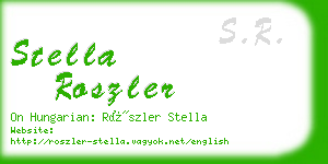 stella roszler business card